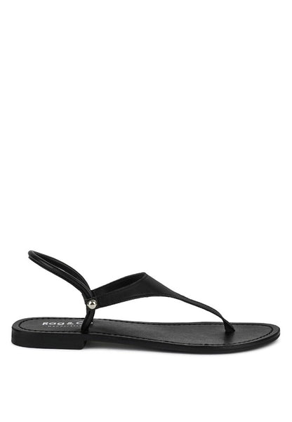 MADELINE Genuine Leather Flat Thong Sandals