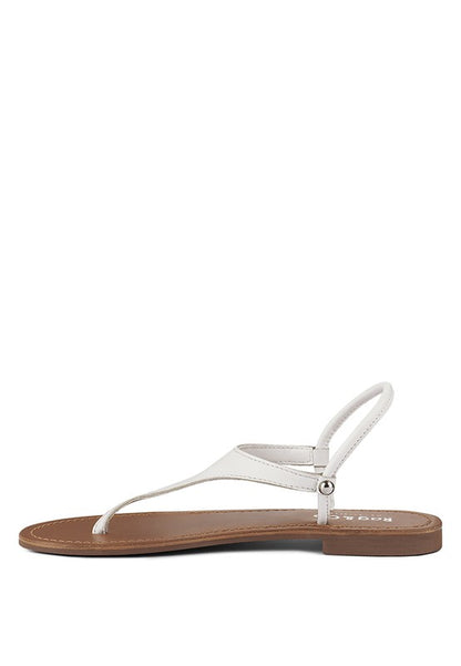 MADELINE Genuine Leather Flat Thong Sandals