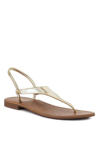 MADELINE Genuine Leather Flat Thong Sandals