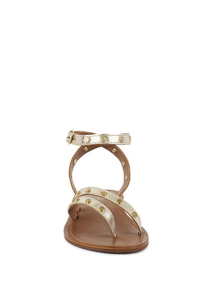 OPRAH Stud Embellished Flat Sandals