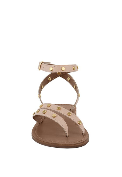 OPRAH Stud Embellished Flat Sandals