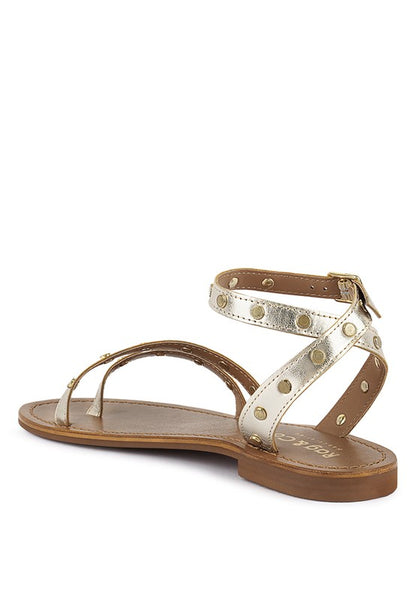 OPRAH Stud Embellished Flat Sandals