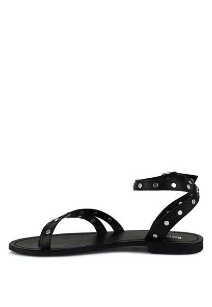 OPRAH Stud Embellished Flat Sandals