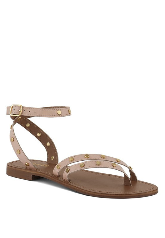 OPRAH Stud Embellished Flat Sandals