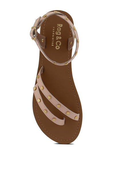 OPRAH Stud Embellished Flat Sandals