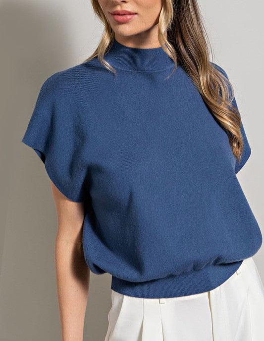 eesome Mock Neck Short Sleeve Top