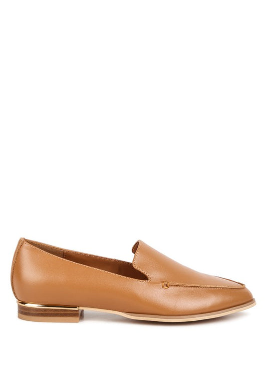 RICHELLI Genuine Leather Metallic Sling Detail Loafers