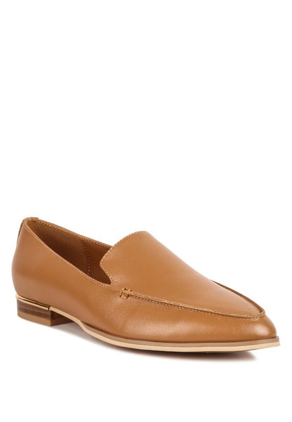 RICHELLI Genuine Leather Metallic Sling Detail Loafers