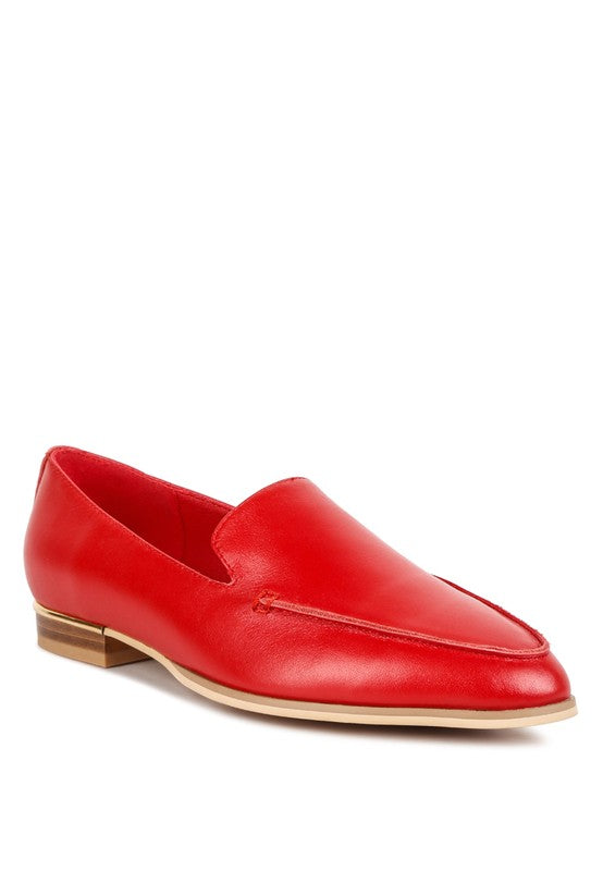 RICHELLI Genuine Leather Metallic Sling Detail Loafers