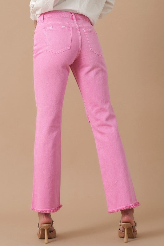 High-Rise Slim Straight Jeans