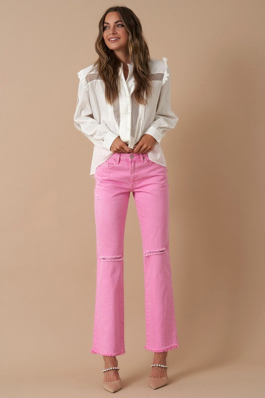 High-Rise Slim Straight Jeans