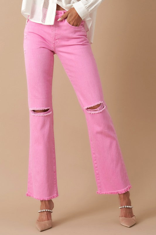 High-Rise Slim Straight Jeans