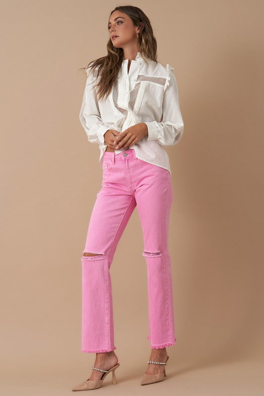 High-Rise Slim Straight Jeans