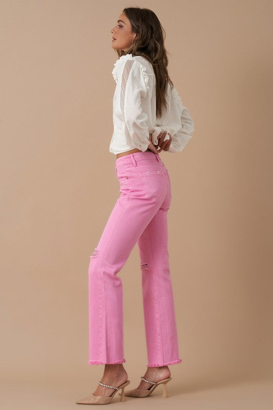 High-Rise Slim Straight Jeans