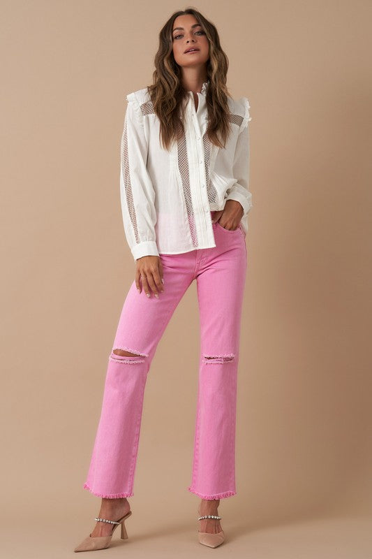 High-Rise Slim Straight Jeans