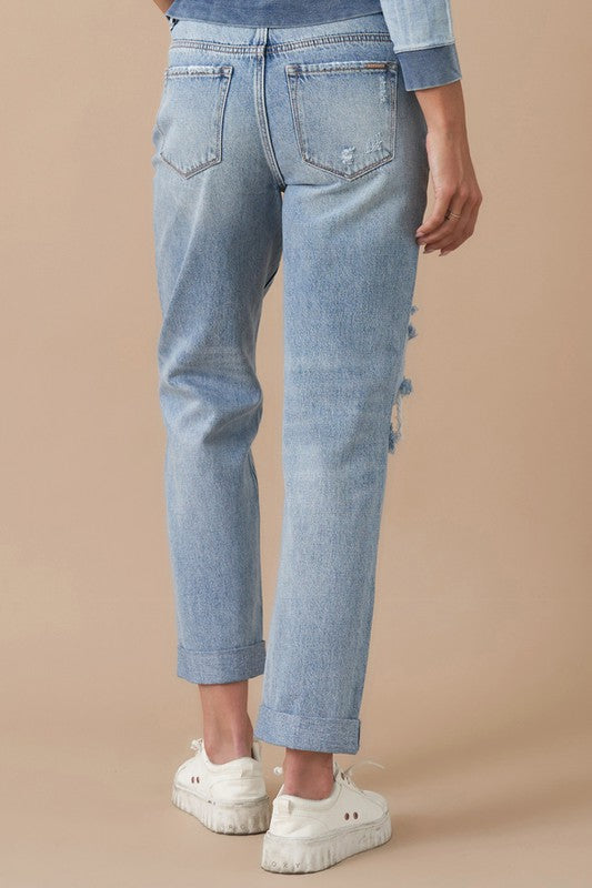 Rolled-Up Boyfriend Jeans