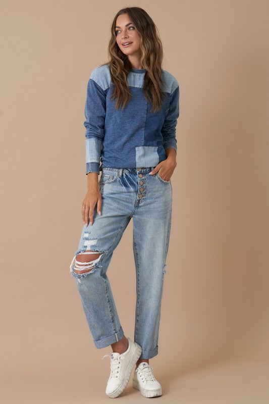 Rolled-Up Boyfriend Jeans