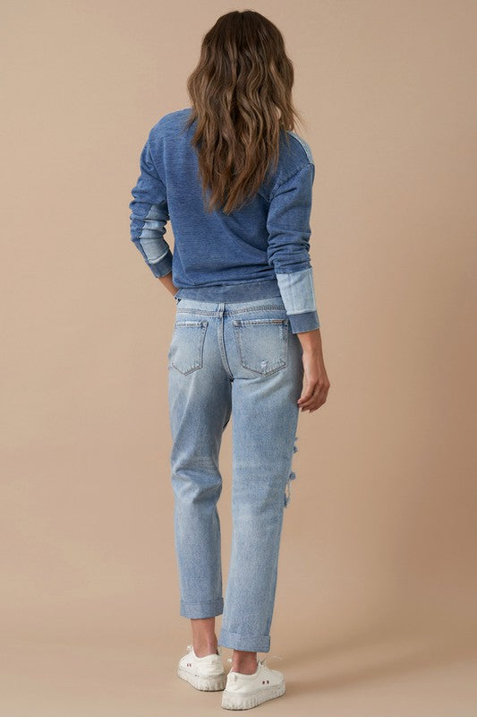 Rolled-Up Boyfriend Jeans