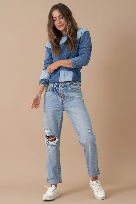 Rolled-Up Boyfriend Jeans