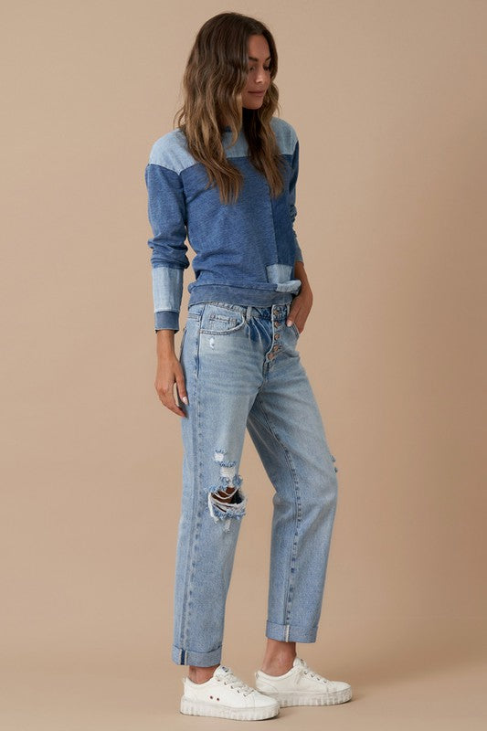 Rolled-Up Boyfriend Jeans