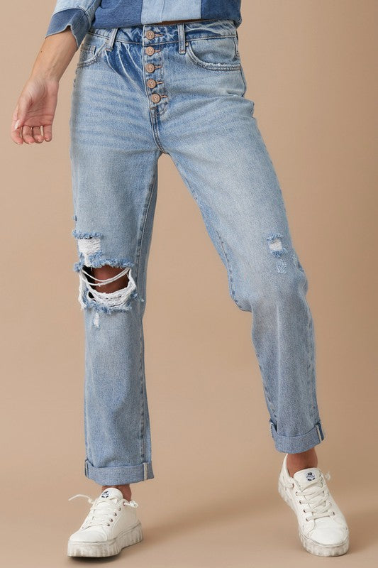 Rolled-Up Boyfriend Jeans