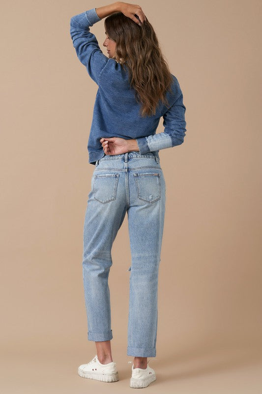 Rolled-Up Boyfriend Jeans