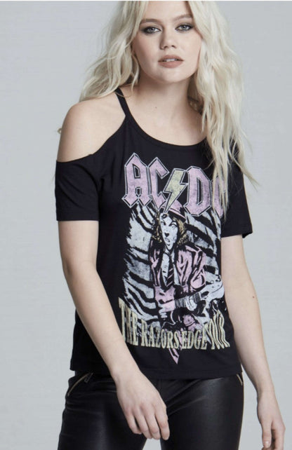 AC/DC Razors Edge Tour Cold Shoulder Tee