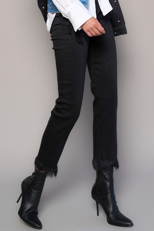 High-Rise Cropped Straight Jeans