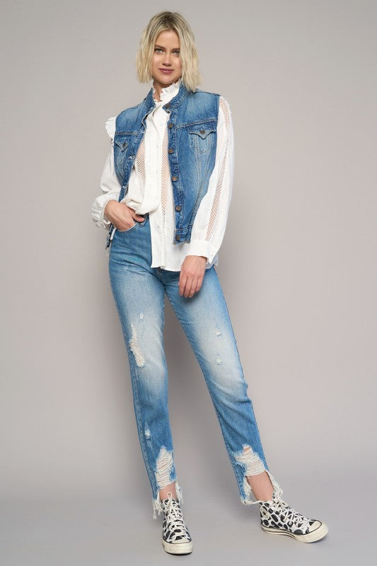 High-Rise Cropped Boyfriend Jeans