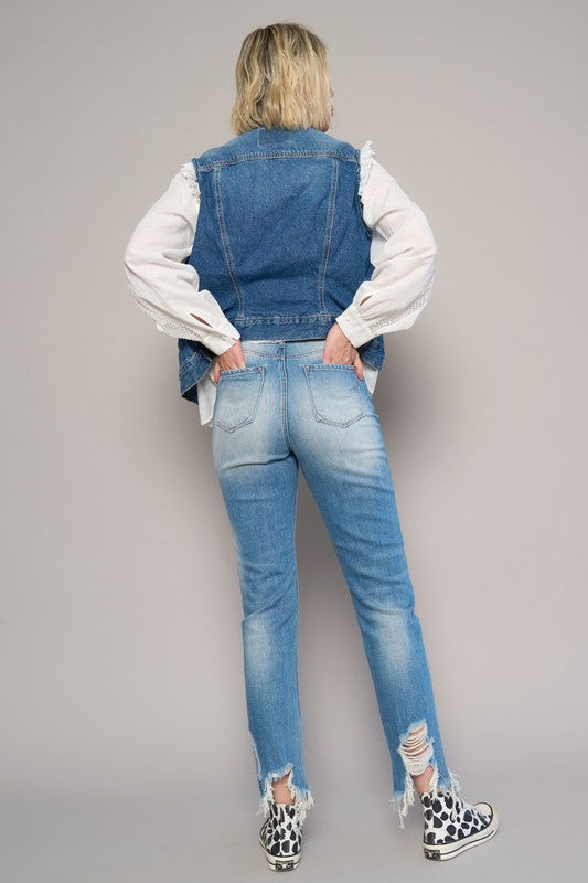 High-Rise Cropped Boyfriend Jeans