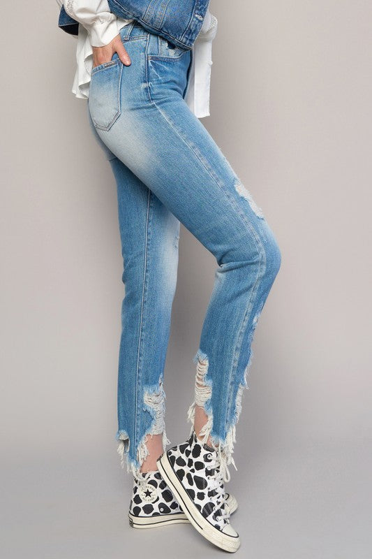 High-Rise Cropped Boyfriend Jeans