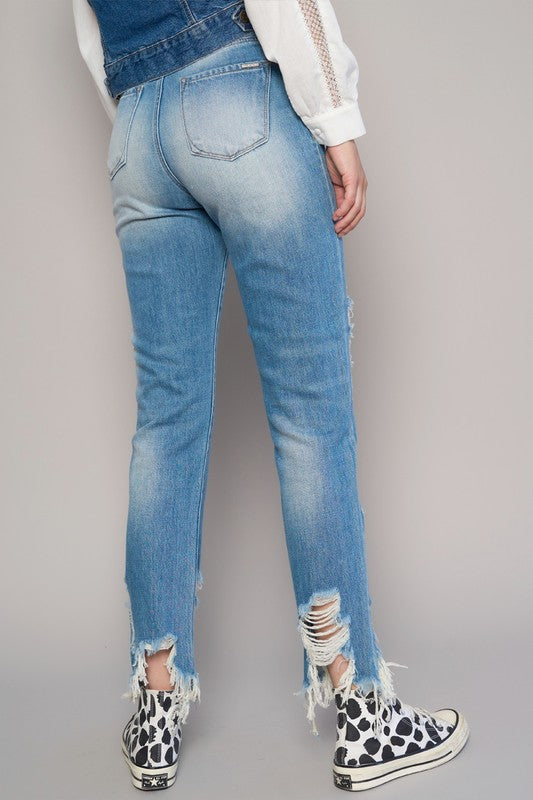 High-Rise Cropped Boyfriend Jeans