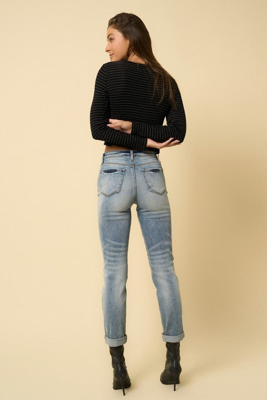 High-Rise Girlfriend Jeans