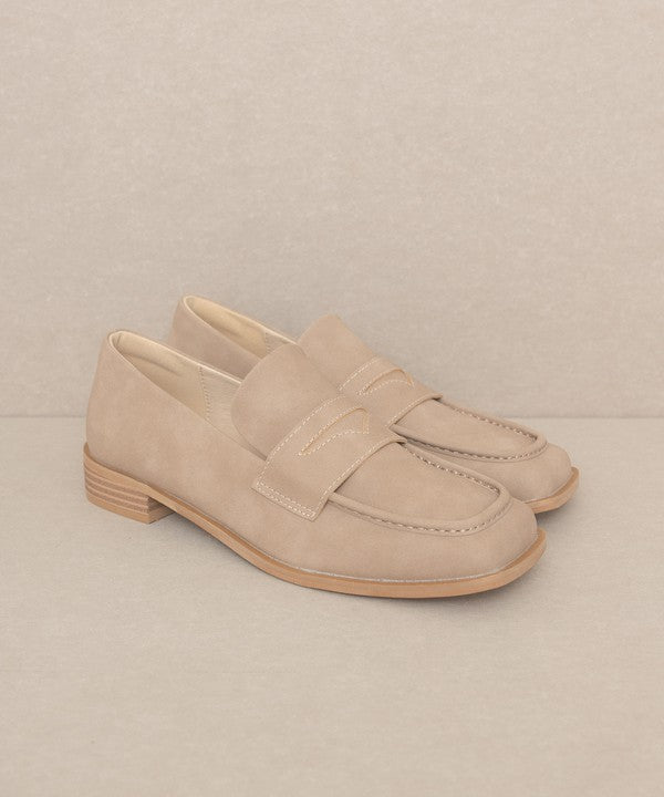 JUNE Square Toe Penny Loafers