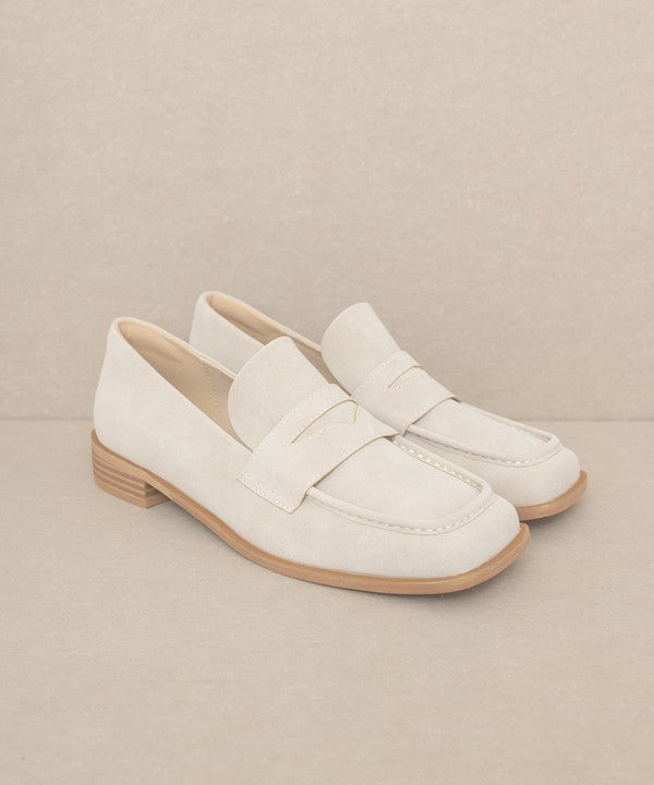 JUNE Square Toe Penny Loafers