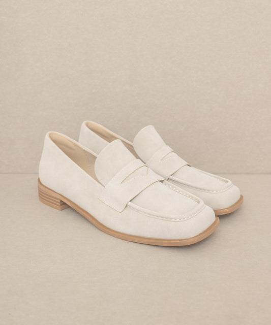 JUNE Square Toe Penny Loafers