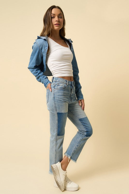 High-Rise Straight Jeans