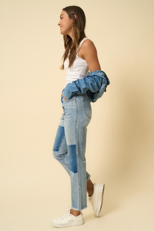 High-Rise Straight Jeans