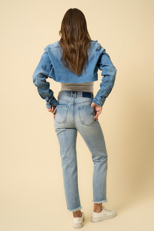 High-Rise Straight Jeans