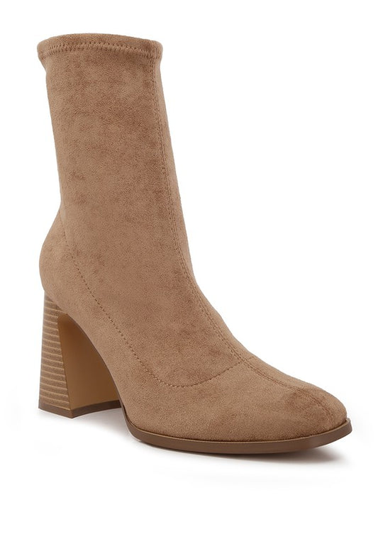 AINSLEY High Ankle Flared Block Heel Boots