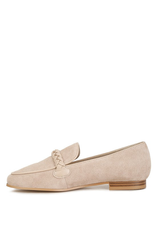 ECHO Suede Leather Braided Loafers