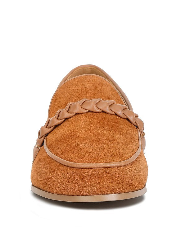 ECHO Suede Leather Braided Loafers