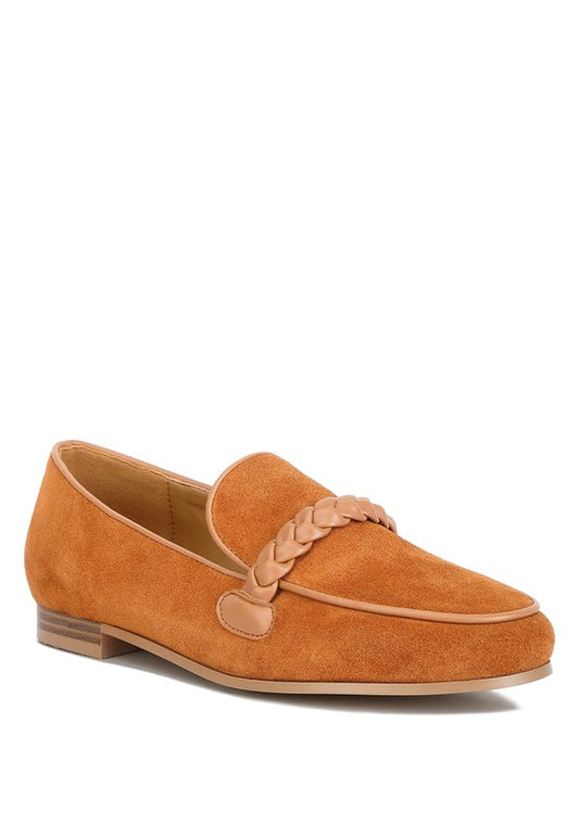 ECHO Suede Leather Braided Loafers