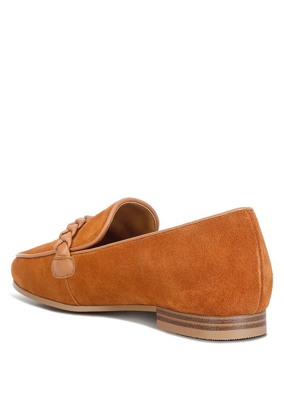 ECHO Suede Leather Braided Loafers