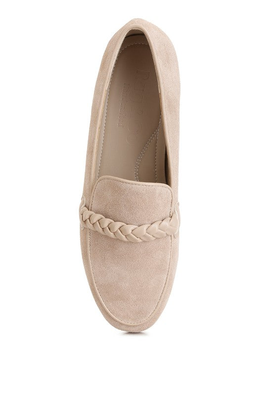 ECHO Suede Leather Braided Loafers