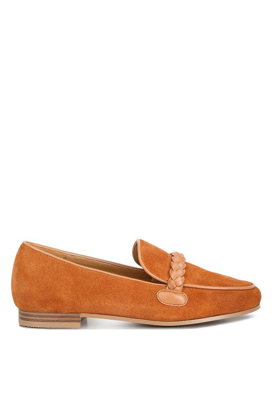 ECHO Suede Leather Braided Loafers