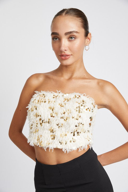 Baily Feather Tube Top