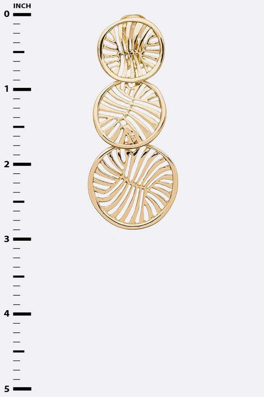 Cut Out Disk Drop Statement Clip-on Earrings