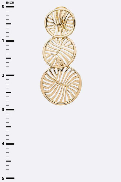 Cut Out Disk Drop Statement Clip-on Earrings