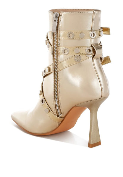 JAUNTS Eyelet & Stud Harness Ankle Boots